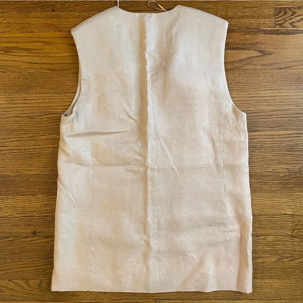 Zara Light Tan Buttoned Vest - Picture 6 of 7